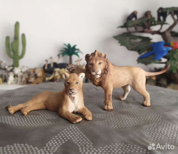 Schleich Papo лев тигр тигрица
