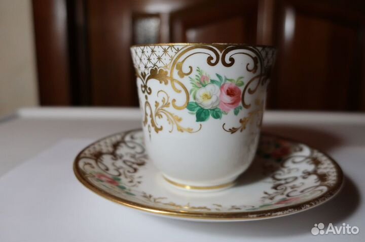 Чайная пара до 1917 г. Ручная роспись. Отличная