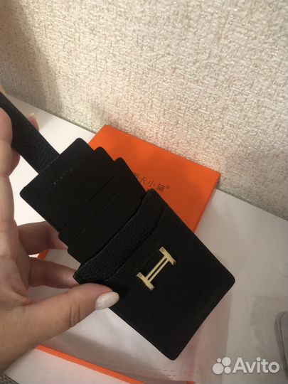 Картхолдер из натуральной кожи hermes