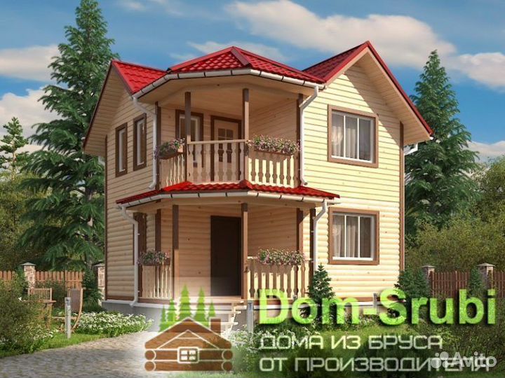 Красный Холм. Хорошая Баня из бруса Б-22 (6х6)