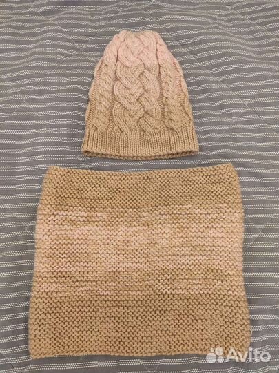 Комплект шапка и снуд женский