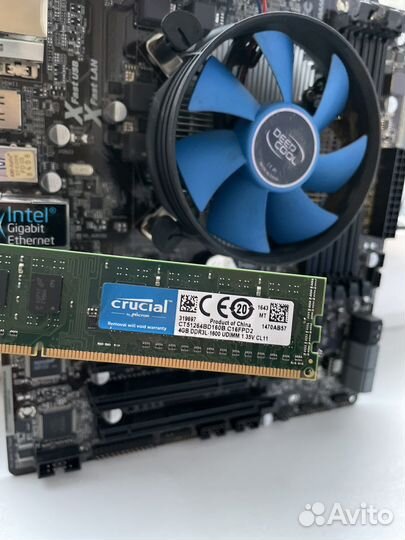 Материнская плата LGA1150 с процессором и озу