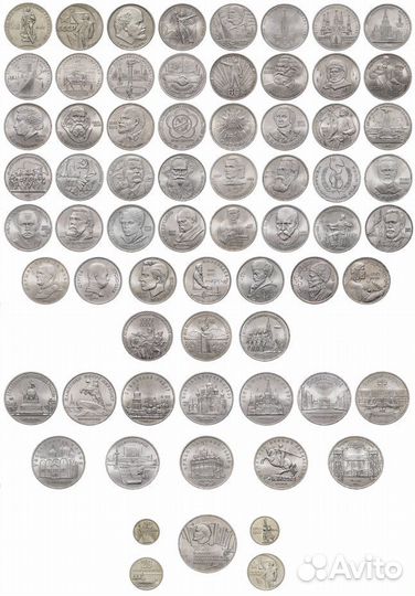 Юбилейные (памятные) монеты СССР с 1965 по 1991 гг