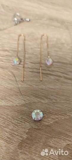 Комплект:серьги и подвеска Swarovski