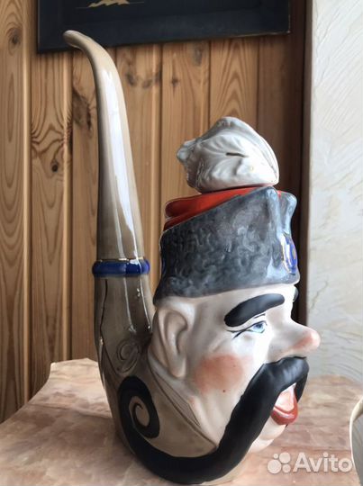 Графин-скульптура Казак трубка-люлька Фарфор СССР