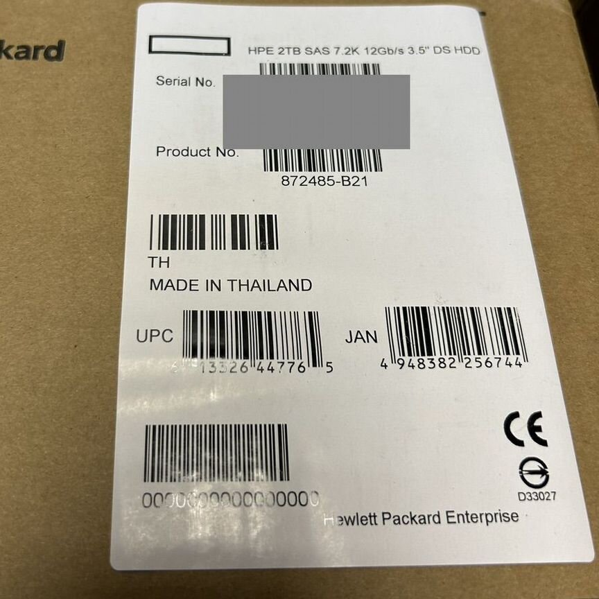 [872485-B21] Жесткий Диск Hp 2tb 872485-B21 872744-001 G8-G10