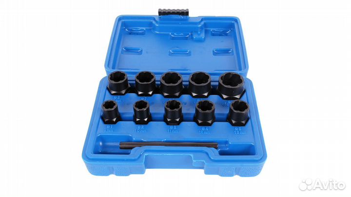 Набор головок для поврежденных болтов и гаек 10 пр