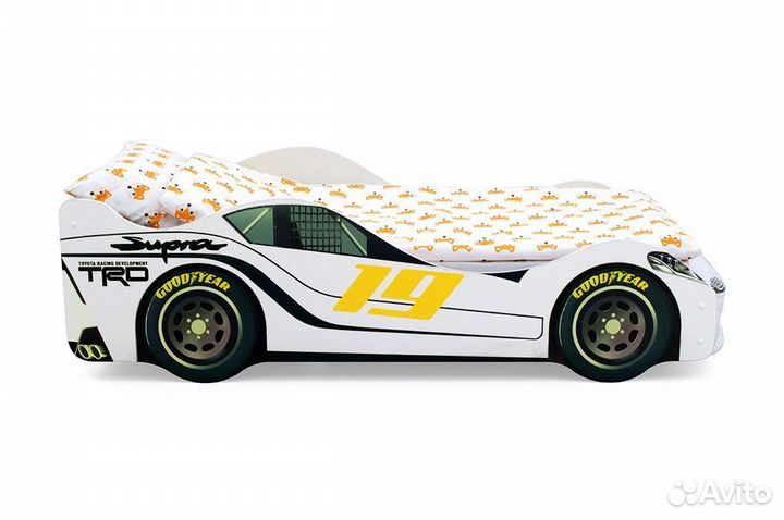 Кровать-машина «Супра» белая