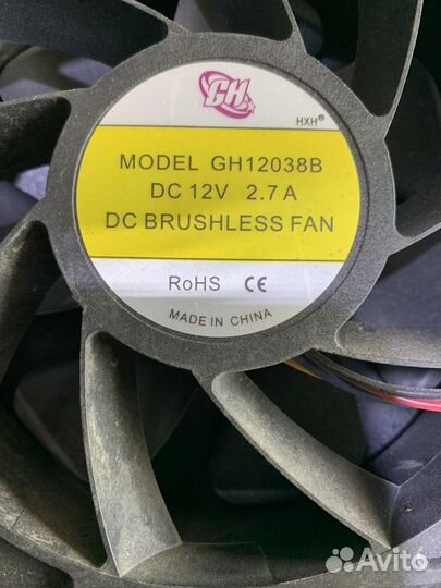 Вентилятор для асика 120*120*38 (кулер 120, 4-pin)