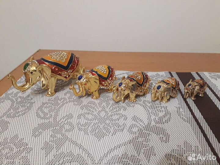 Статуэтки. Набор Слоников (5шт.)