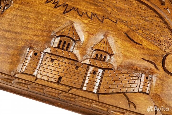 Нарды резные Арарат и Хорвирап 60 х 60 см бук Армения 62403