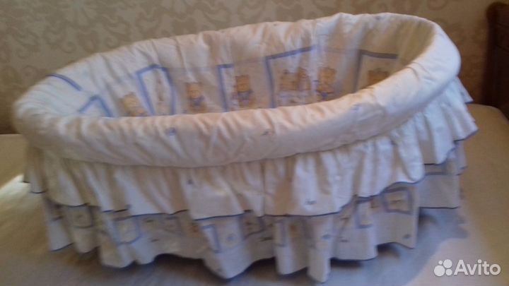 Люлька из натуральной соломки для новорожденного