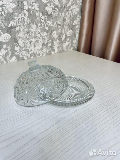 Масленка хрустальная СССР