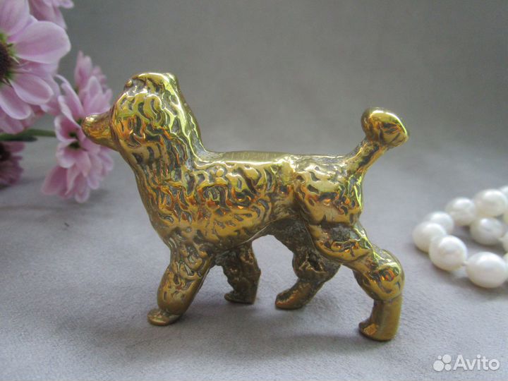 Статуэтка пудель собака литье латунь Англия