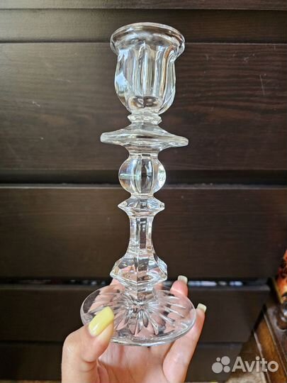 Подсвечник СССР Гусь хрустальный 20 см