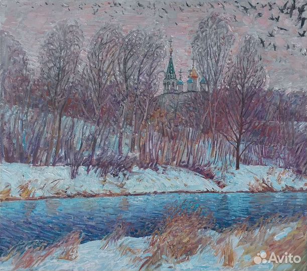 Картина Павловская Слобода. Пейзаж маслом