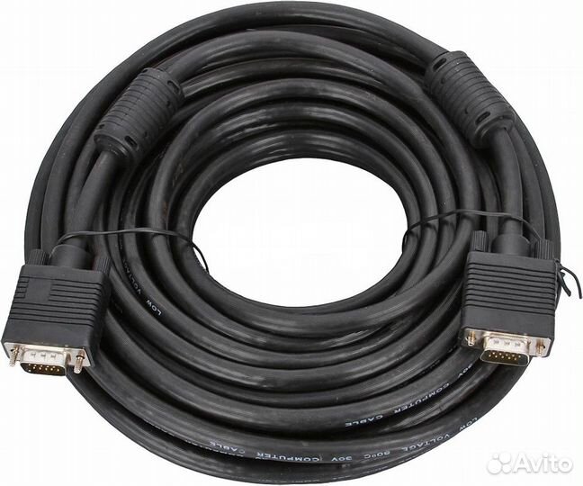 Кабель VGA 15 метров (HD15M/HD15M) ферр.кольца