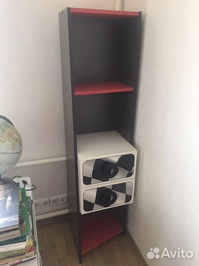 Кровать машинка с матрасом и 2 стеллажа