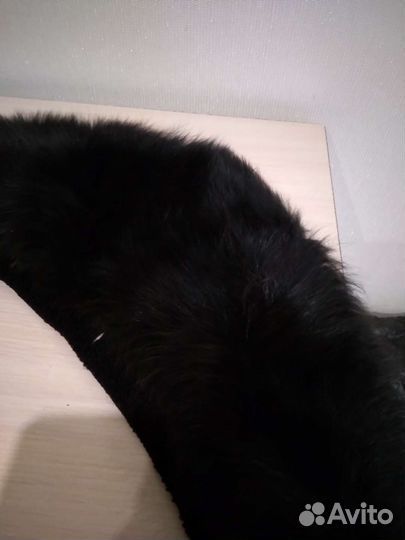 Воротник из меха песца. Чёрный цвет. Бу