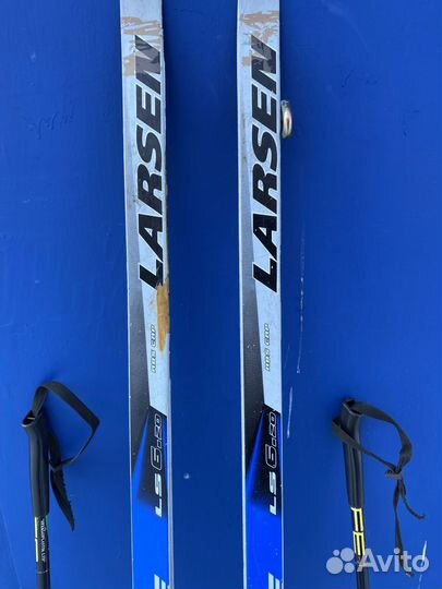 Лыжи с ботинкамии и с палками