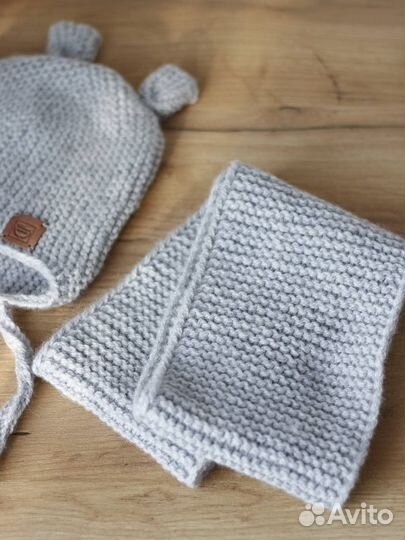Комплект детский шапка+шарф новый