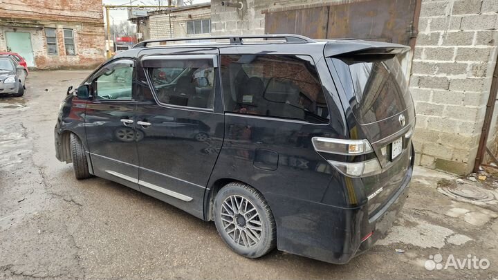 Рейлинги на крышу Toyota Vellfire, черные