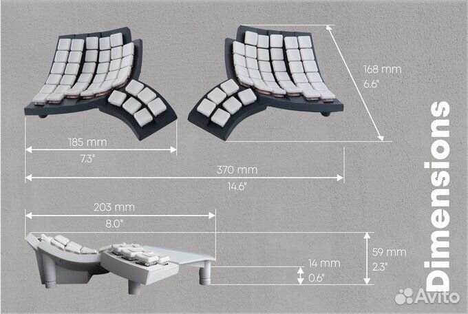 Беспроводная сплит клавиатура Glove80 Rev. 2