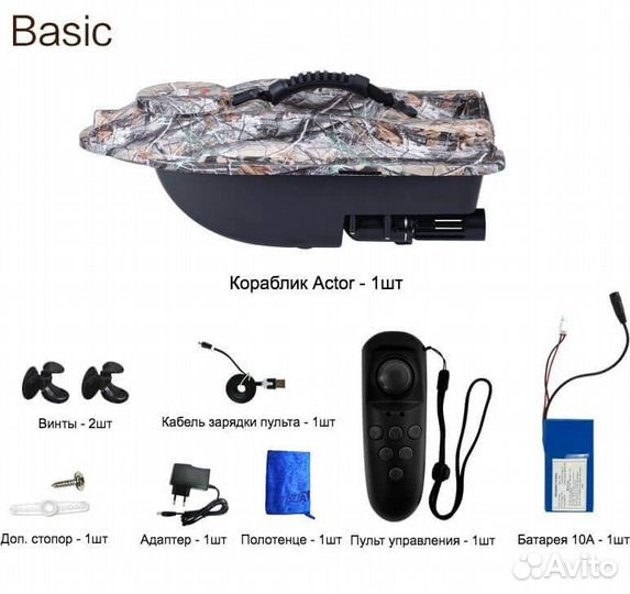 Прикормочный кораблик actor Basic Camo