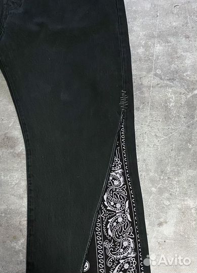 Широкие джинсы Paisley deconstructed jeans