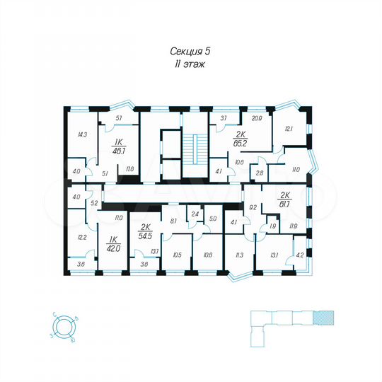1-к. квартира, 42 м², 11/24 эт.