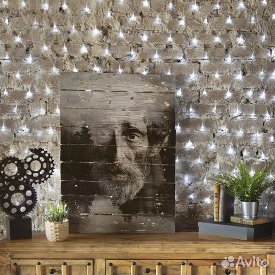 Гирлянда Сетка на окно в ассортименте