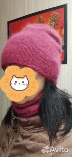 Комплект шапка и снуд женский