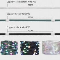Tnalant RGB светодиодная лента прозрачно-зеленая 5-20 м Transparent Wire, 10M