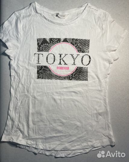 H&M Футболка токио х/б белая р.164