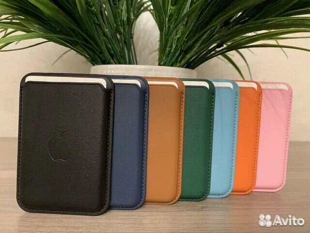 Apple leather wallet / магнитный кошелек
