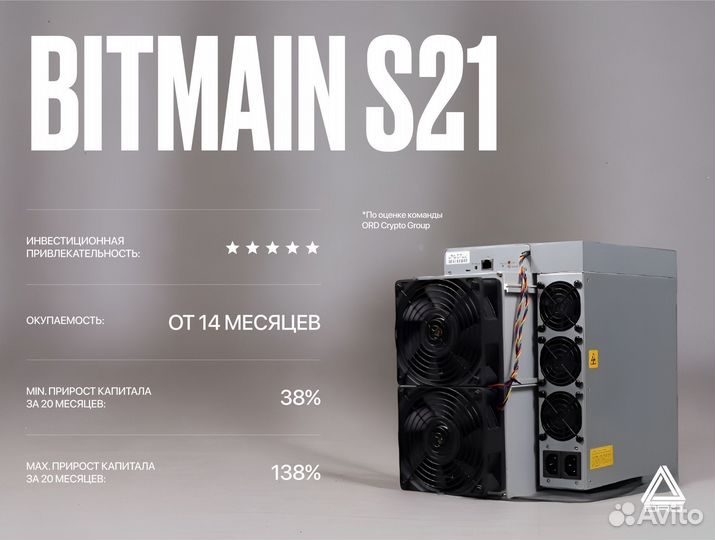 Asic майнер Bitmain S21 / 195 TH/S