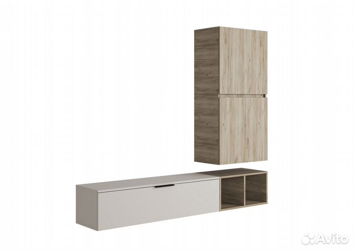 Стенка навесная в гостиную Бохо