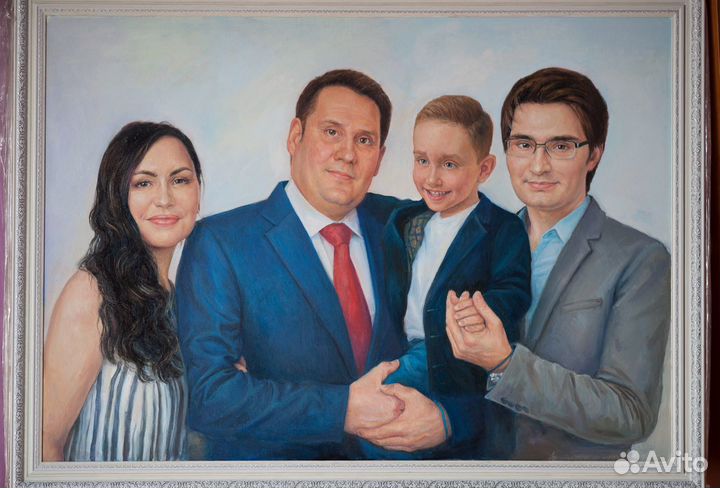 Портрет по фотографии маслом на заказ Шарж Картины