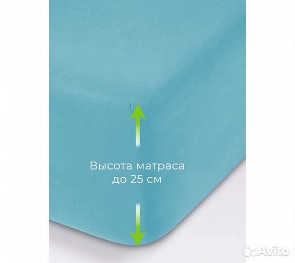 Простынь GoodNight Трикотаж 160х200х20 Бирюза на р