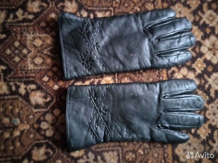 Перчатки женские кожаные бу