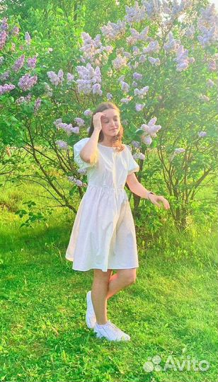 Платье летнее белое бэбидол на подростка 42 р