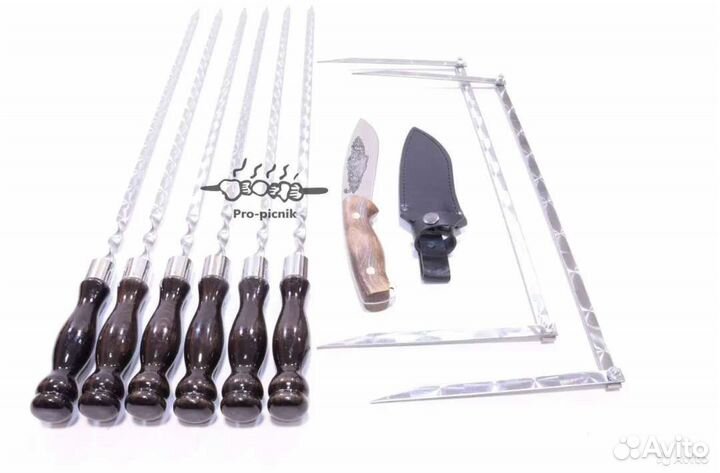 Набор шампуров с ножом 