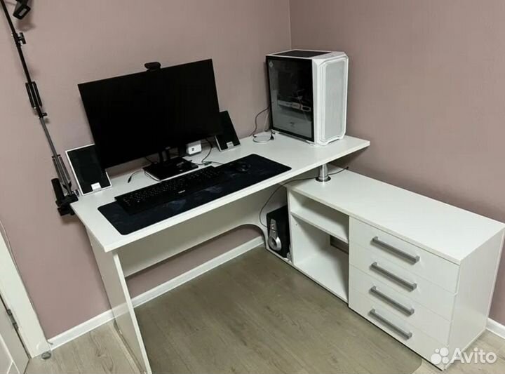 Стол компьютерный Алькор в цвете Бетон