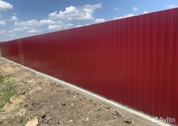 Забор ворота и калитка из профнастила