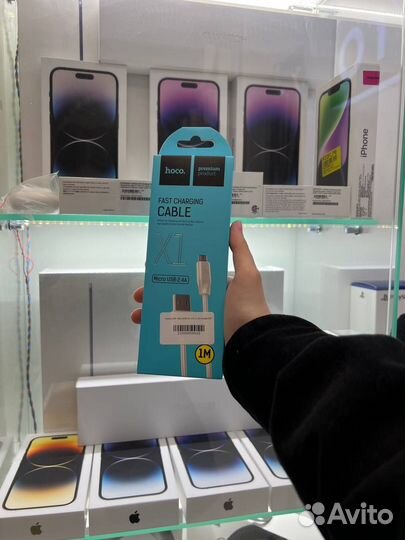 Кабель USB - microusb Hoco X1 (2.4A) Белый