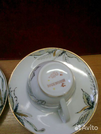 Фарфор Кофейная пара Жемчужная лфз СССР