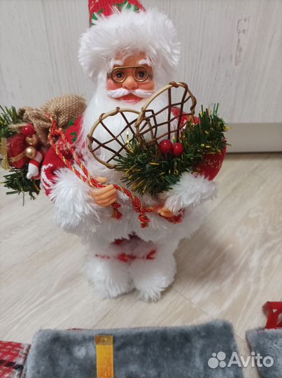 Новогодний декор, дед мороз, сапоги подарочные