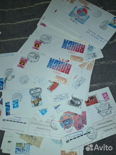 Почтовые конверты СССР прошедшие почту