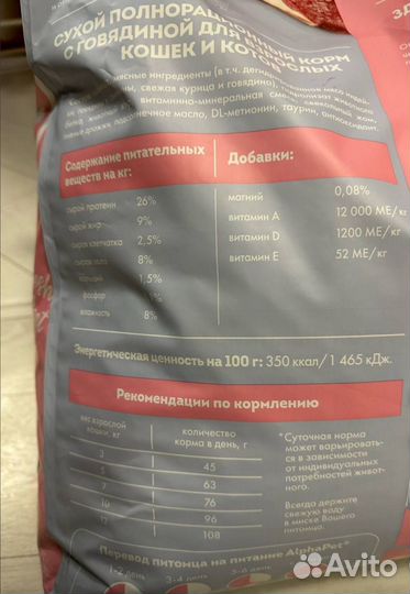 Сухой корм для кошек AlphaPet Menu с говядин 10кг