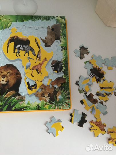 Книга Атлас Мира с пазлами